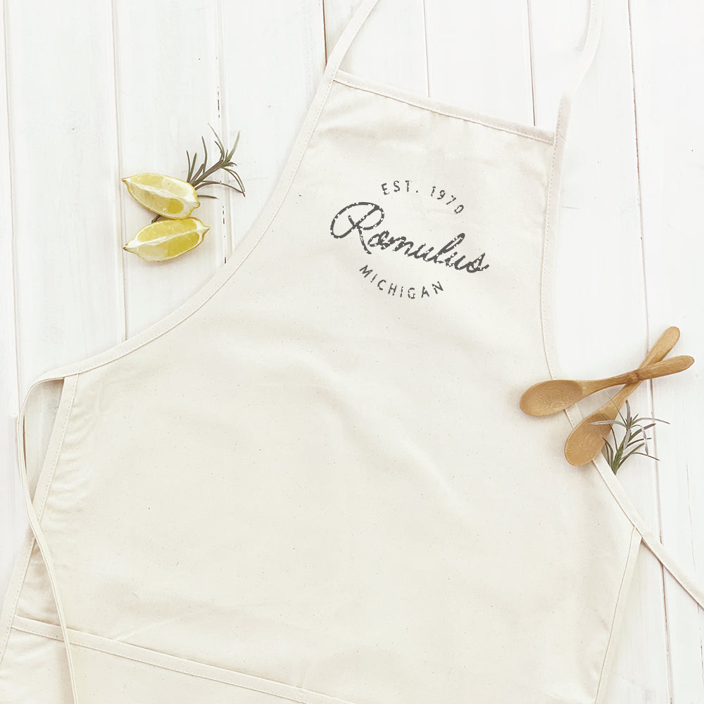 Vintage Script City w State EST - Custom Women's Apron
