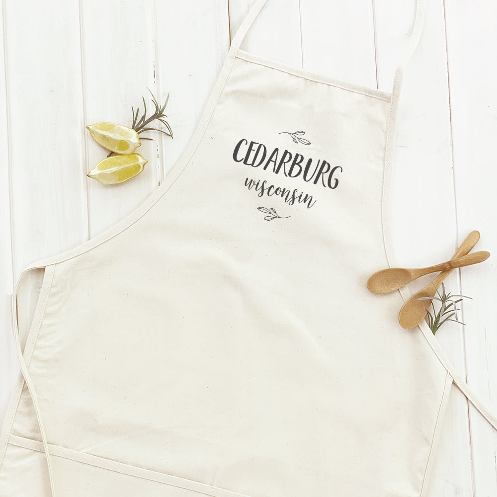 Leaf Framed City/State - Custom Women's Apron