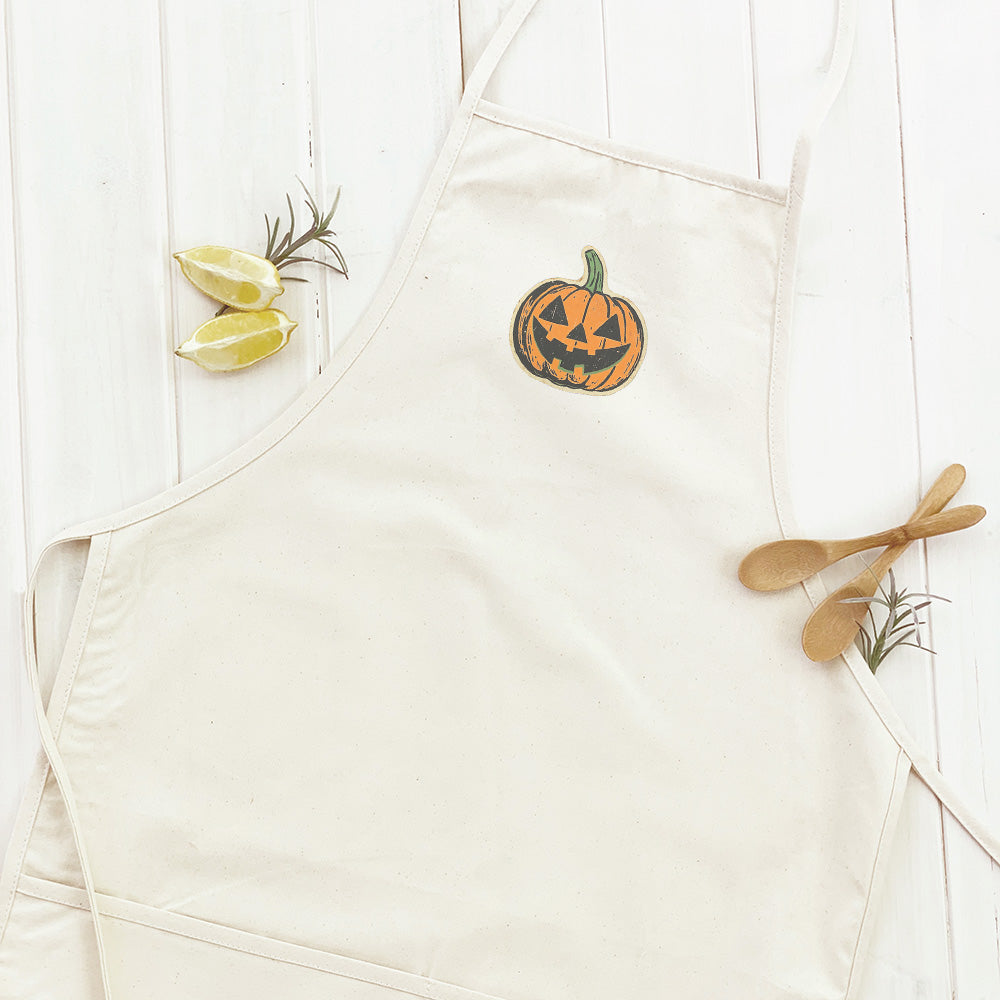 Retro Carved Pumpkin - Customizable Halloween Women's Apron