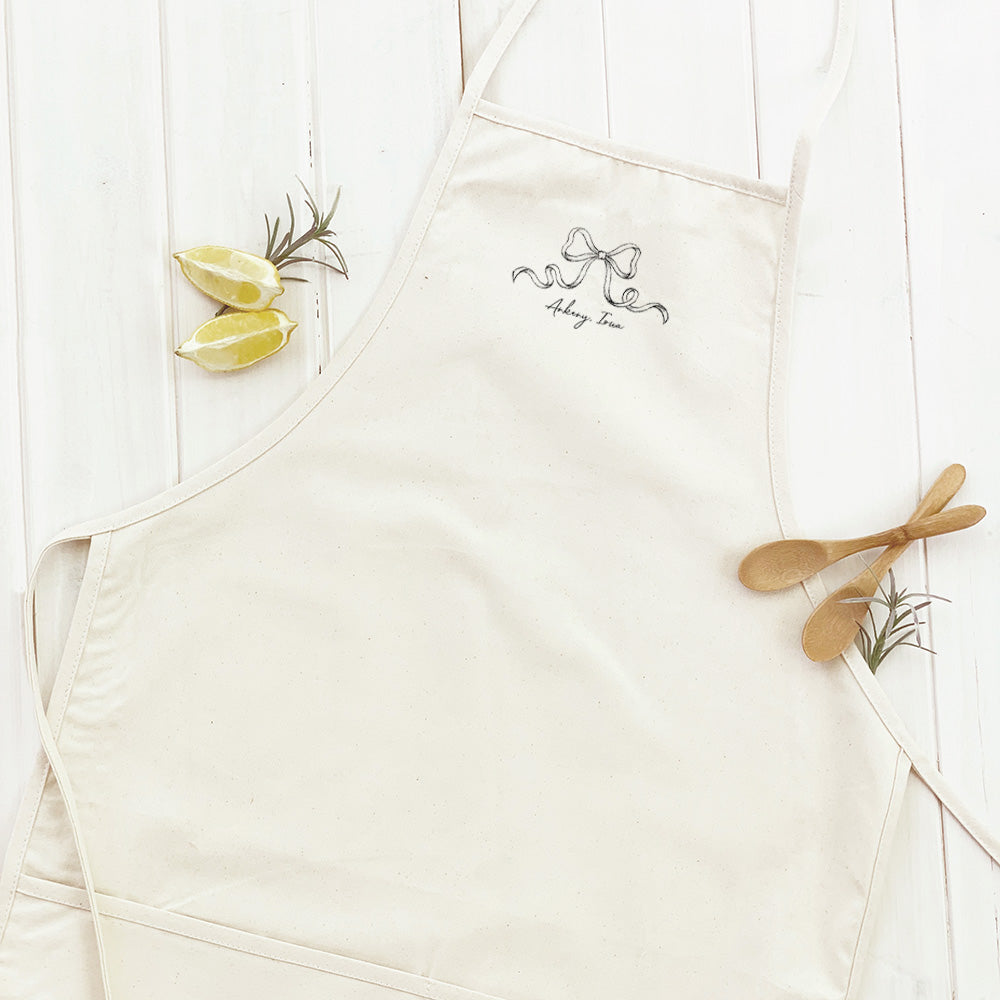 Hand Drawn Bow - Custom Women's Apron