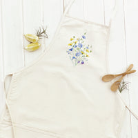 Yellow and Purple Cut Flowers - Women's Apron