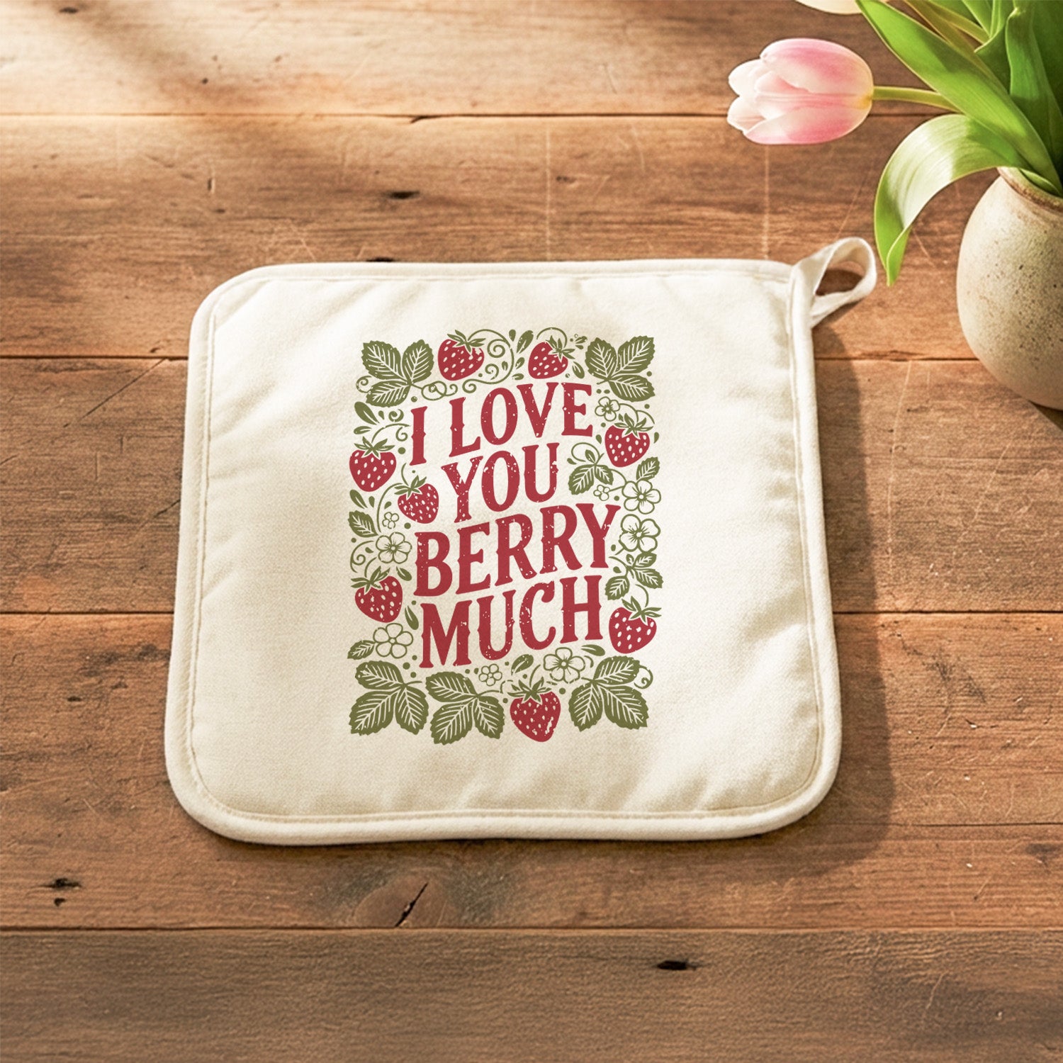 I Love You Berry Much - Cotton Pot Holder