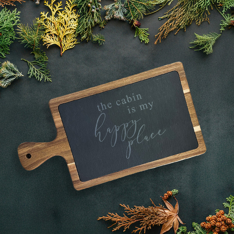 The Cabin is my Happy Place - Slate Serving Board