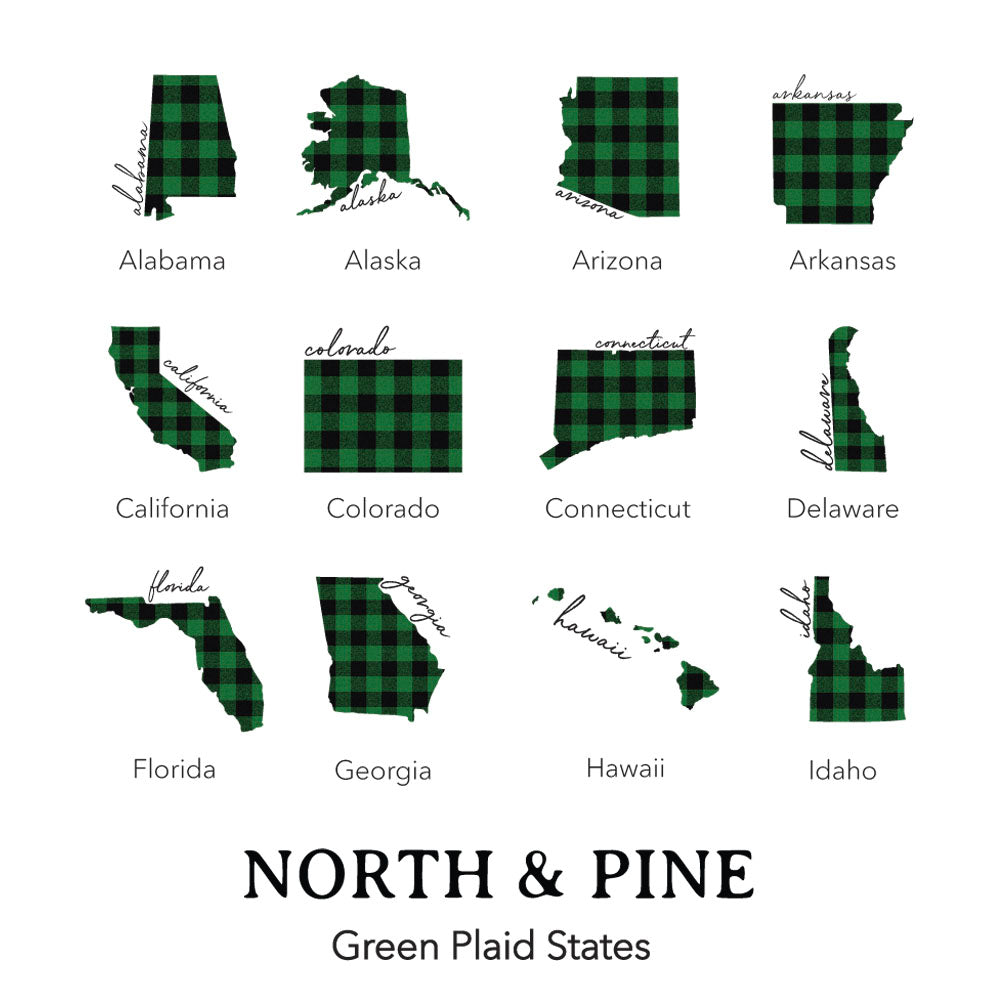 Green Plaid State - Custom Framed Sign
