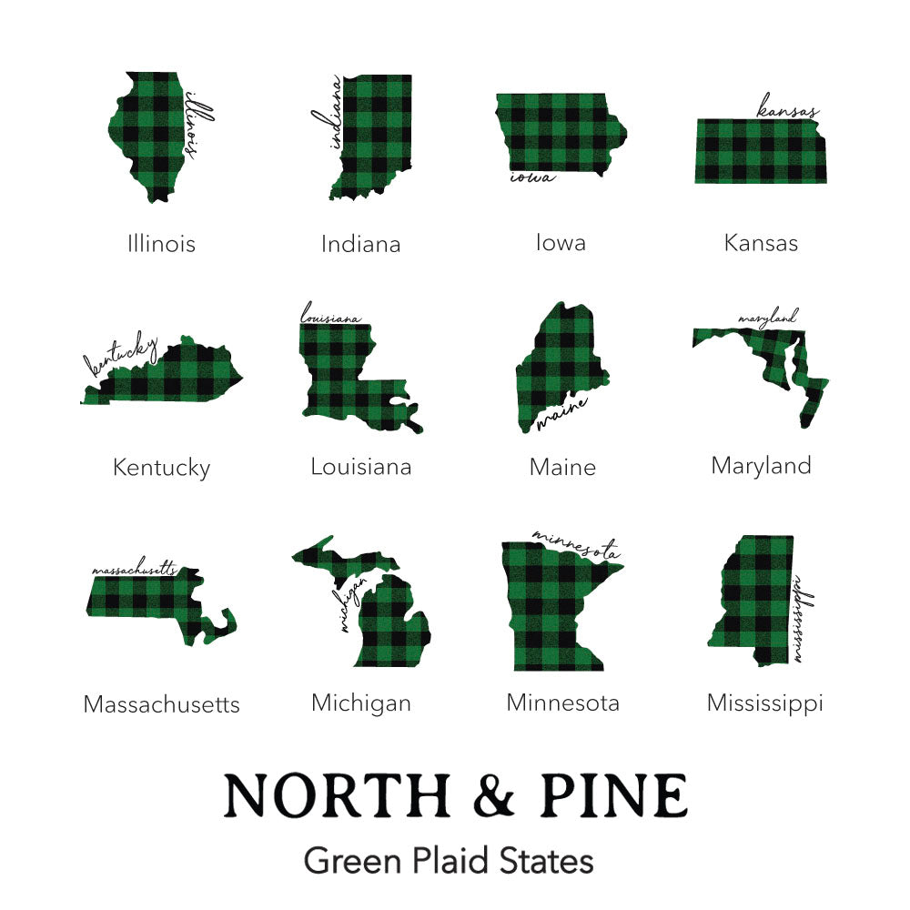 Green Plaid State - Custom Canvas Tote Bag