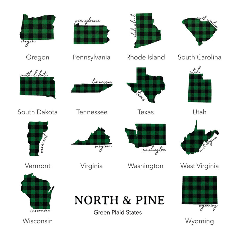 Green Plaid State - Ornament