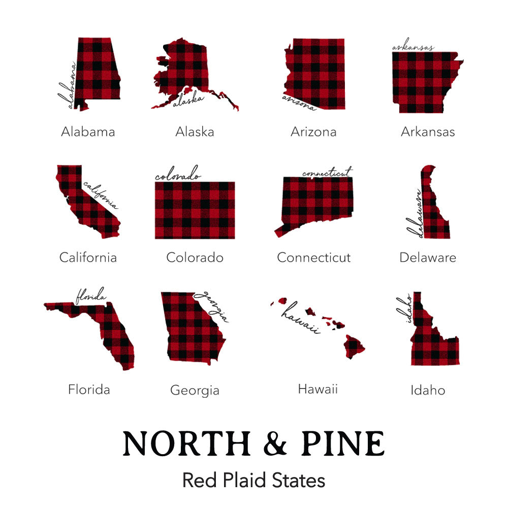 Red Plaid State - Custom Canvas Wine Bag