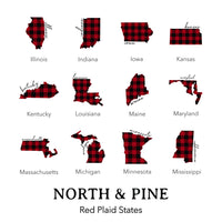 Red Plaid State - Custom Square Canvas Pillow