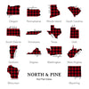 Red Plaid State - Square Canvas Pillow