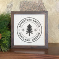 Tree Stamp w/ City, State - Custom Framed Sign