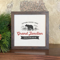 Bear Scene w/ City, State - Framed Sign