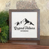 Mountain Silhouette w/ City, State - Framed Sign