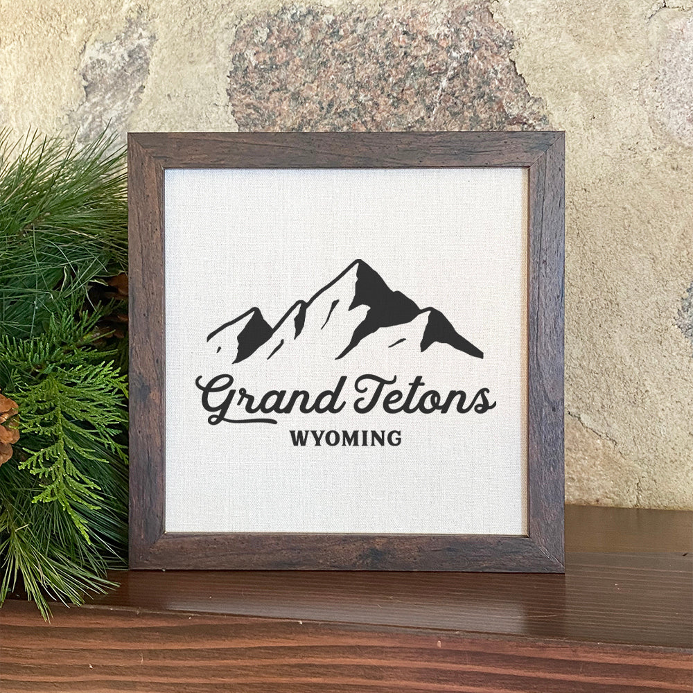 Mountain Silhouette w/ City, State - Custom Framed Sign