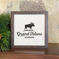 Moose Silhouette w/ City, State - Custom Framed Sign
