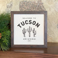 Saguaro Cactus w/ City, State - Custom Framed Sign