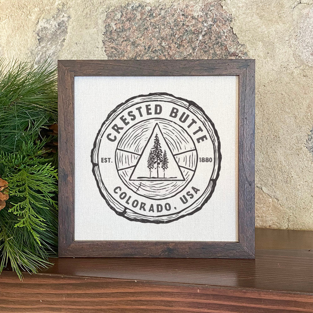 Tree Ring w/ City, State - Custom Framed Sign