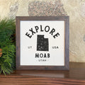 Explore State w/ City, State - Custom Framed Sign