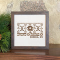 Western Pattern w/ City State - Custom Framed Sign