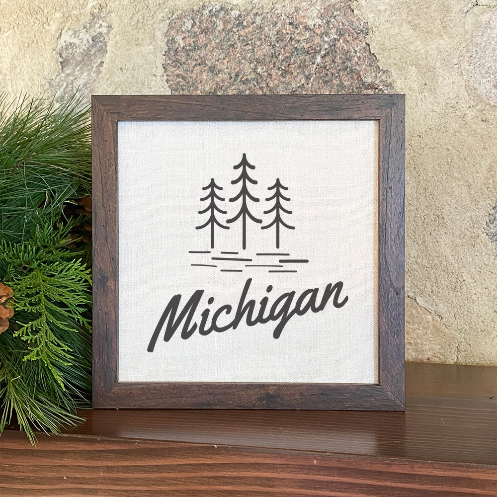 State with Trees - Custom Framed Sign