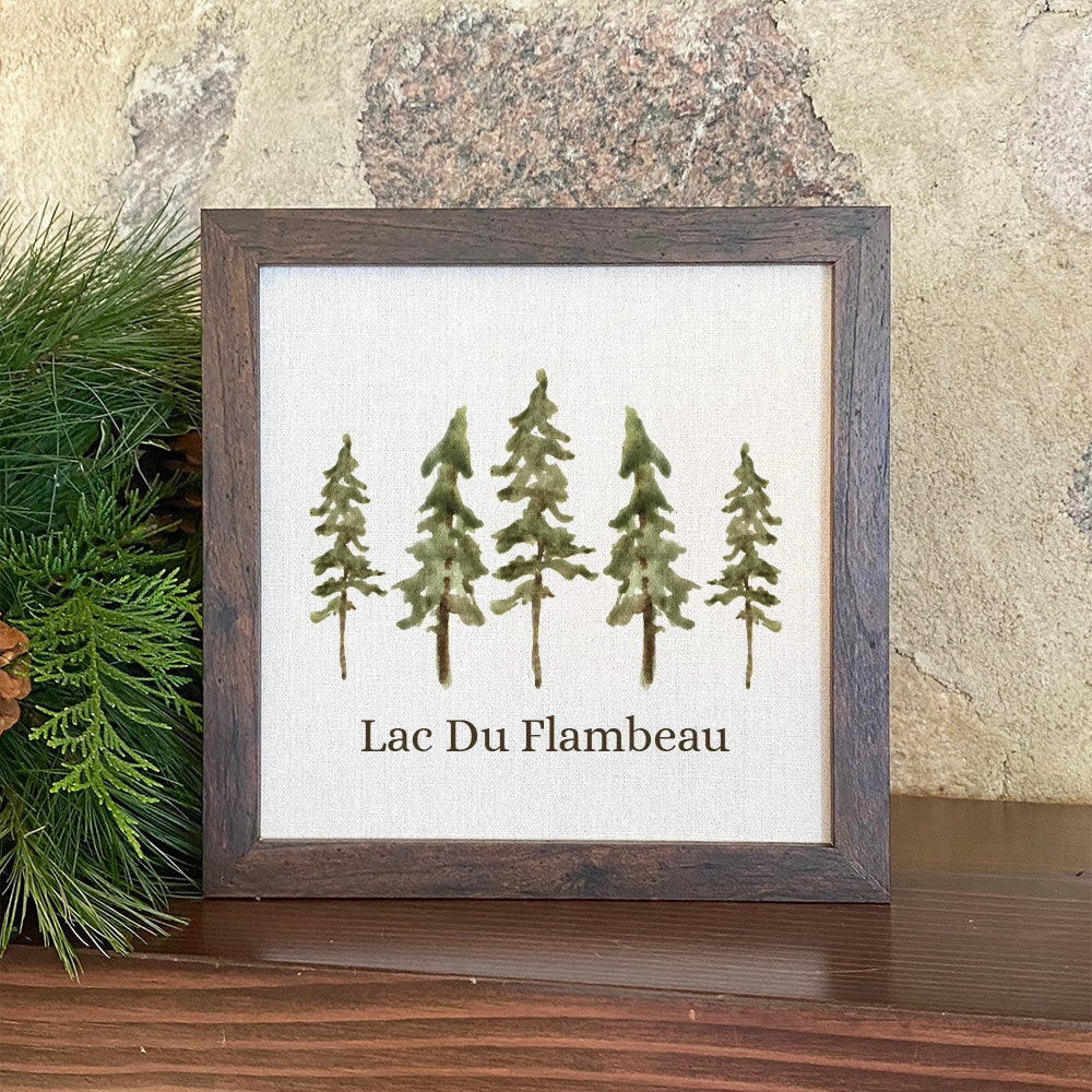 Watercolor Pines - Custom Framed Sign
