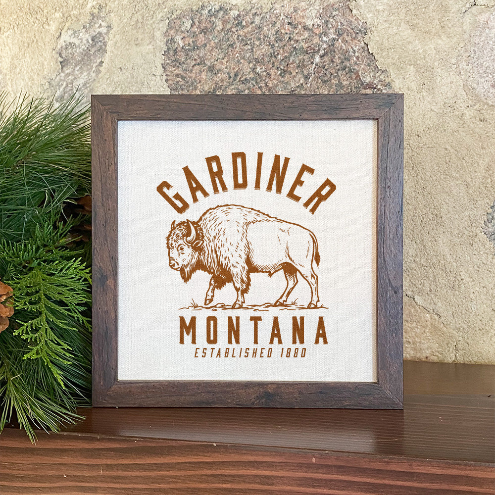 Buffalo Illustration - Custom Framed Sign