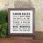 Cabin Rules - Framed Sign