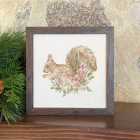 Floral Squirrel - Framed Sign