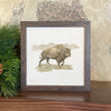 Watercolor Bison Scene - Framed Sign