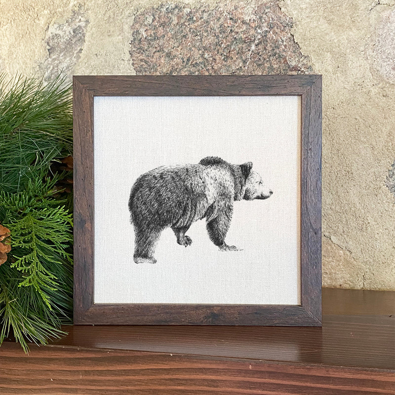 Bear Sketch - Framed Sign