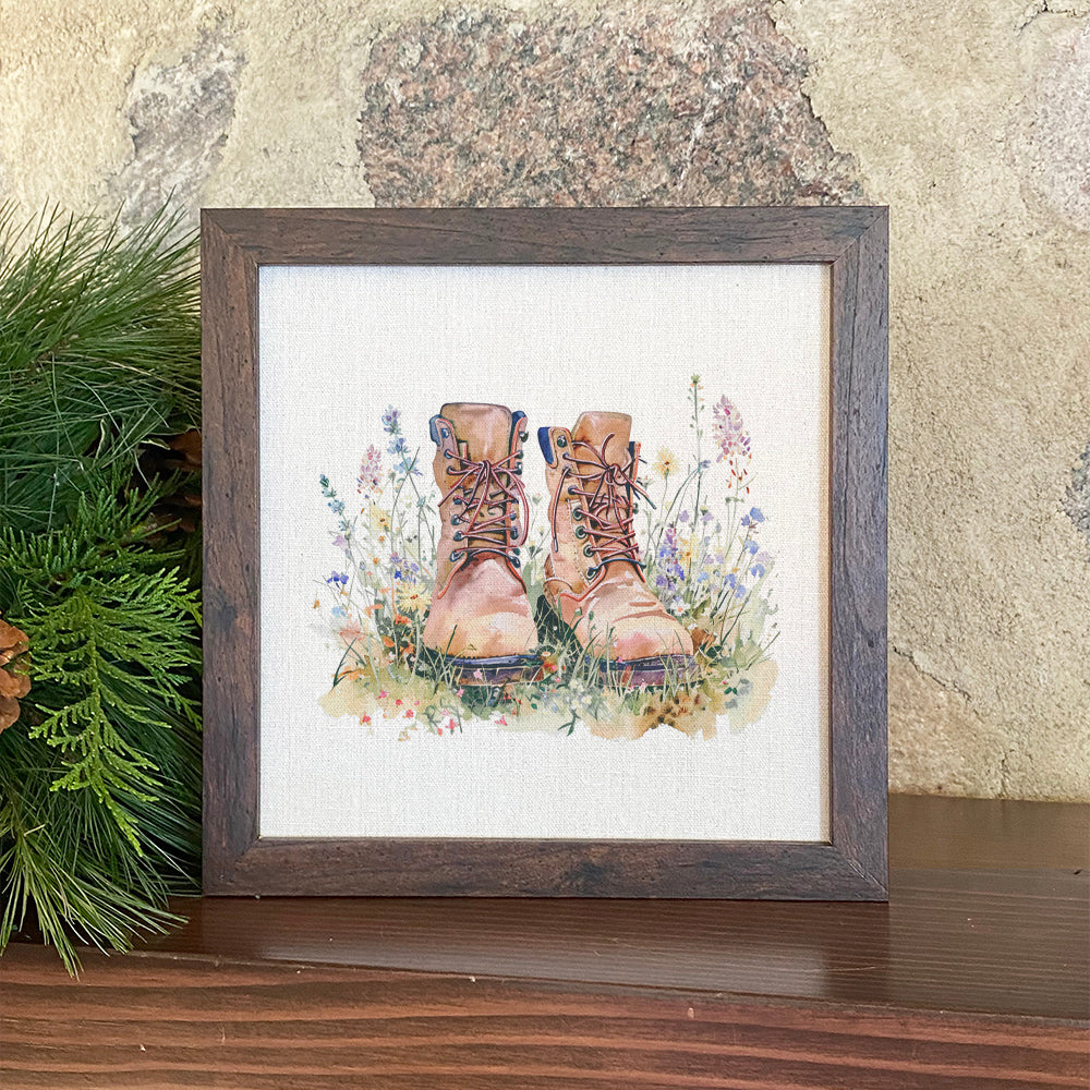Hiking Boots - Framed Sign