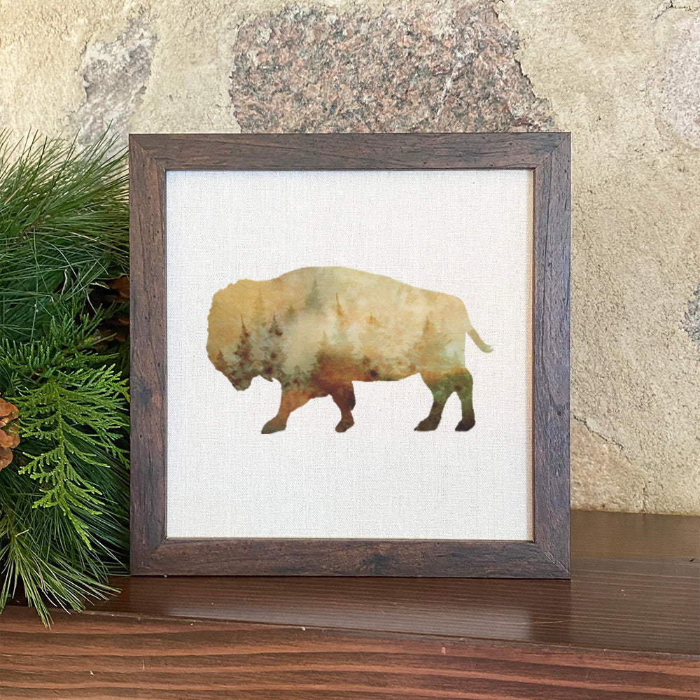 Watercolor Buffalo - Framed Sign