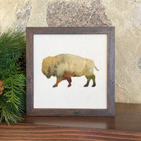 Watercolor Buffalo - Framed Sign