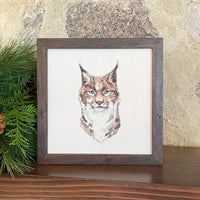 Watercolor Lynx - Framed Sign