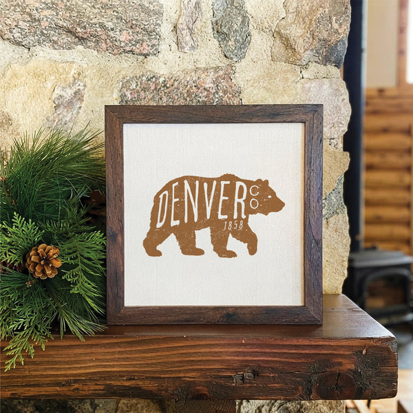 Vintage Bear Logomark - Custom Framed Sign