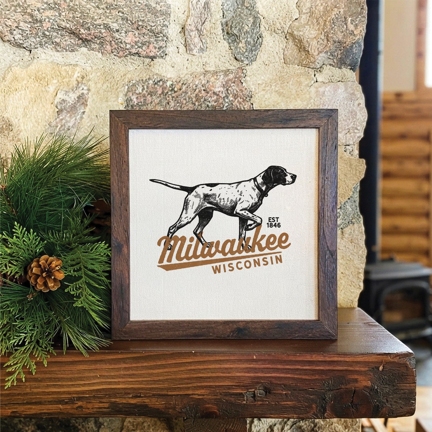 Vintage Pointer Logo - Custom Framed Sign