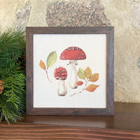 Red Capped Mushrooms - Framed Sign