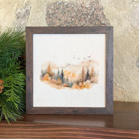 Warm Watercolor Mountains - Framed Sign