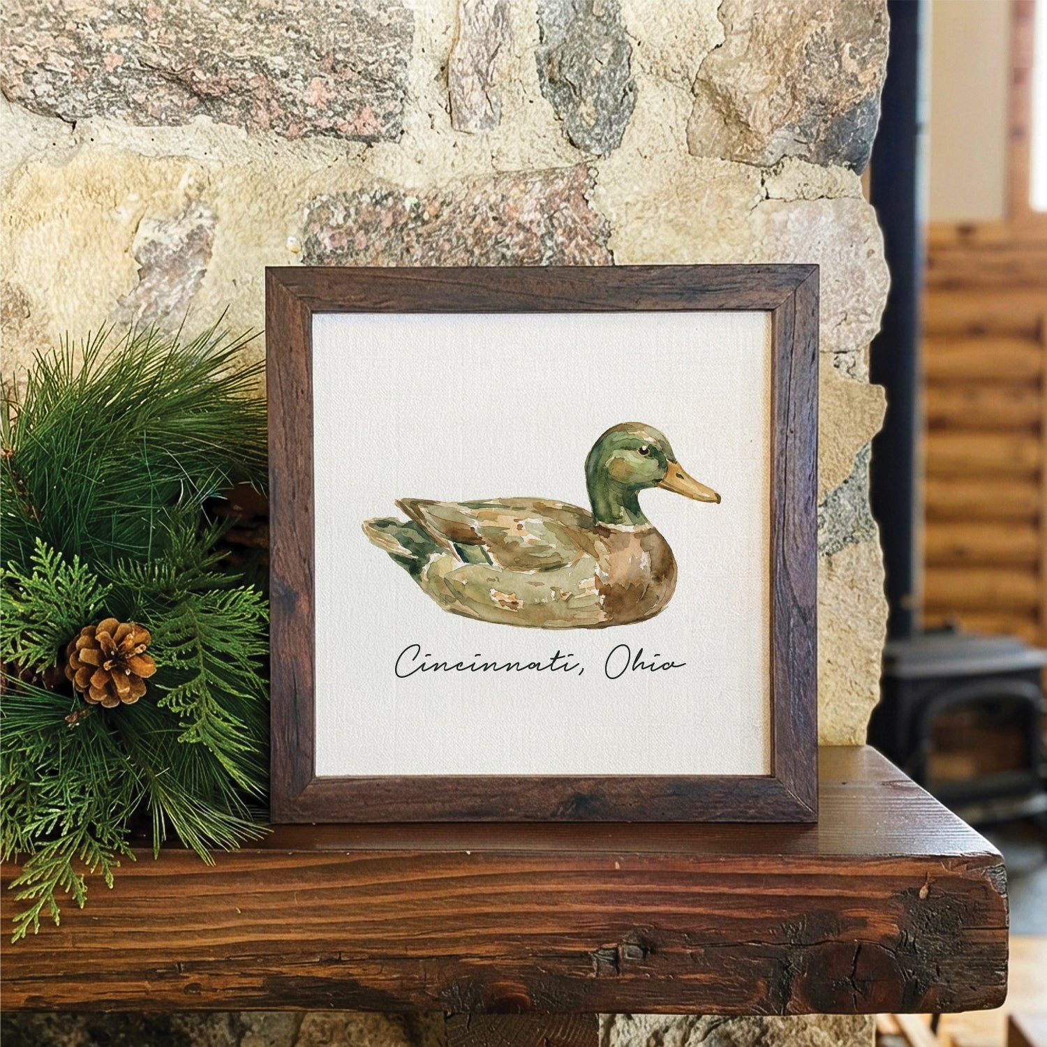 Vintage Duck Decoy - Custom Framed Sign
