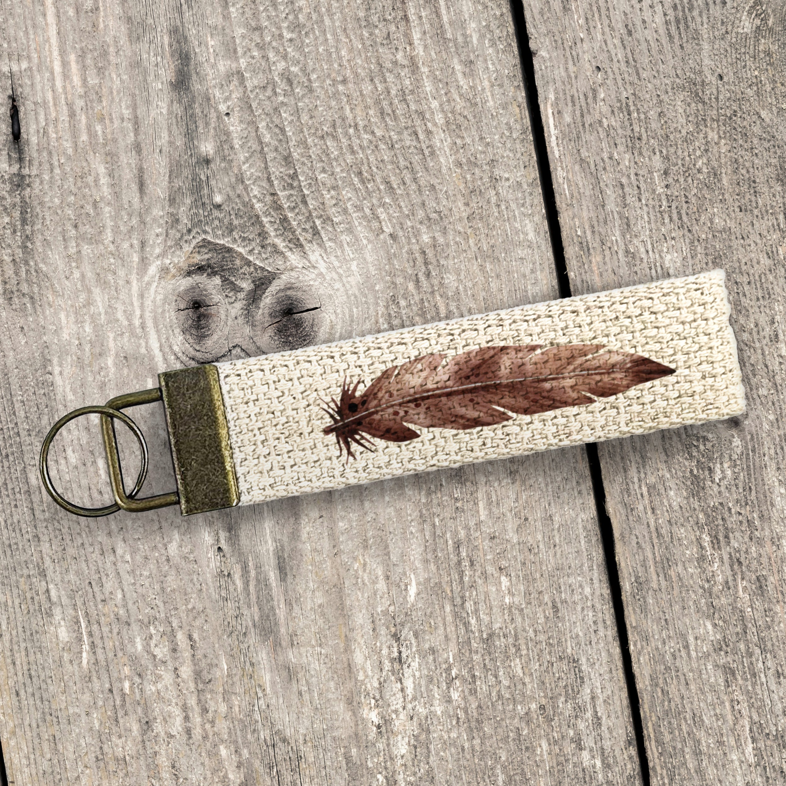 Feather - Canvas Key Fob
