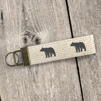 Bear Silhouette - Canvas Key Fob