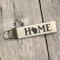 Distressed Home w/ State - Custom Canvas Key Fob