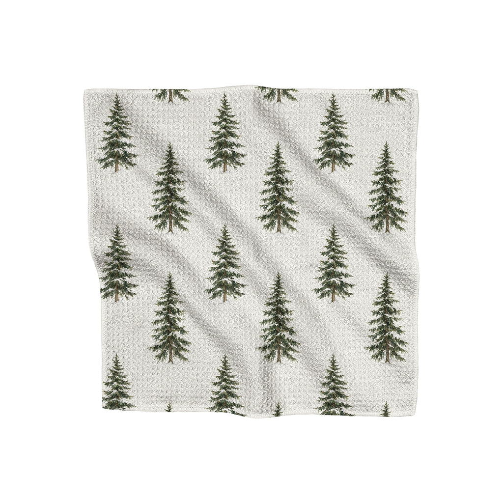 Winter Evergreen - Waffle Weave Washcloth