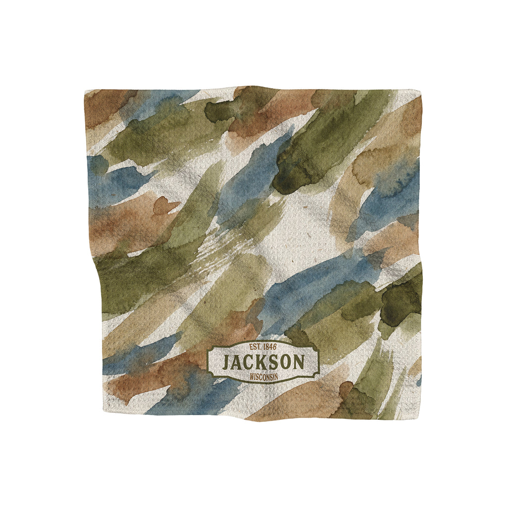 Watercolor Camoflauge - Custom Waffle Weave Washcloth