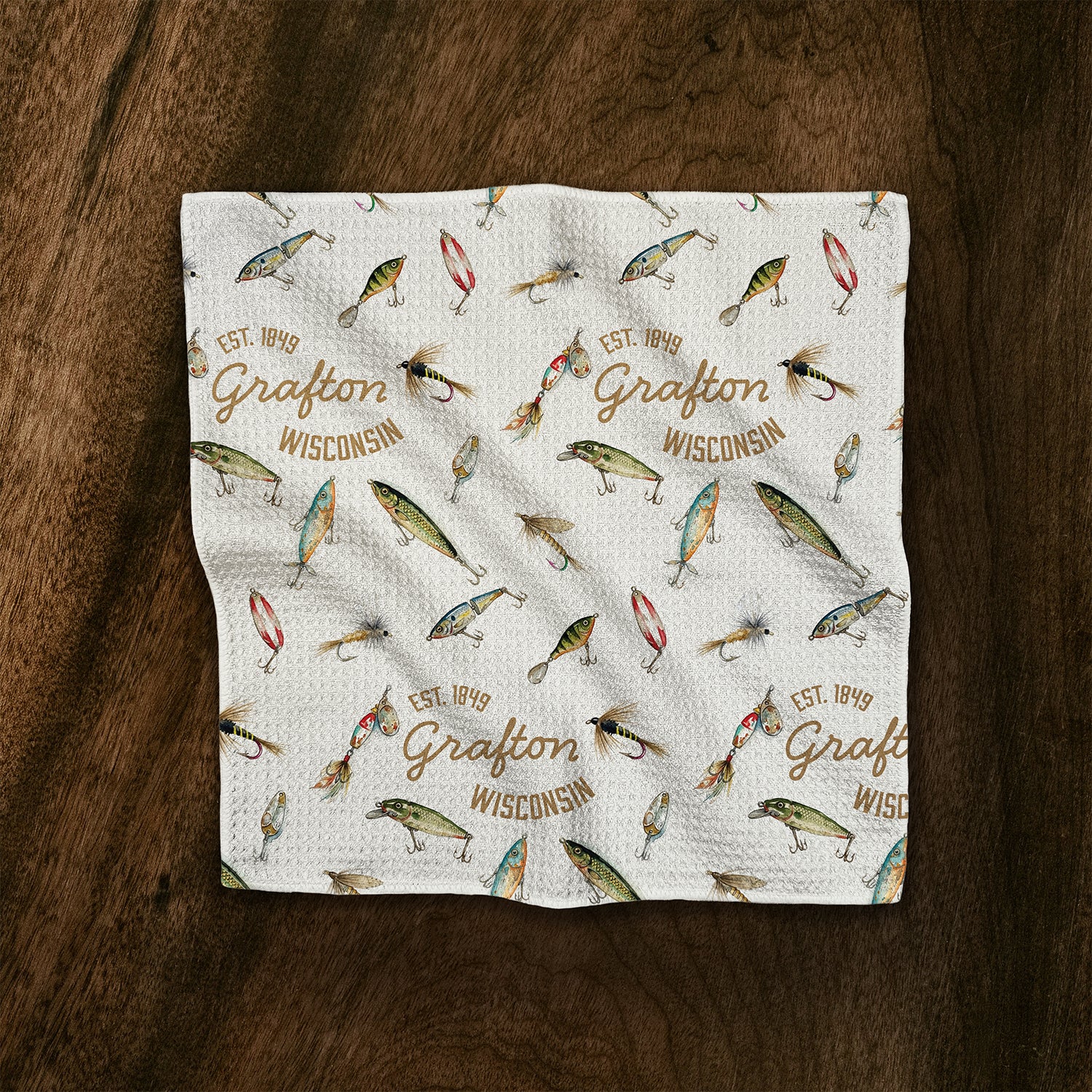 Fishing Lures - Custom Waffle Weave Washcloth