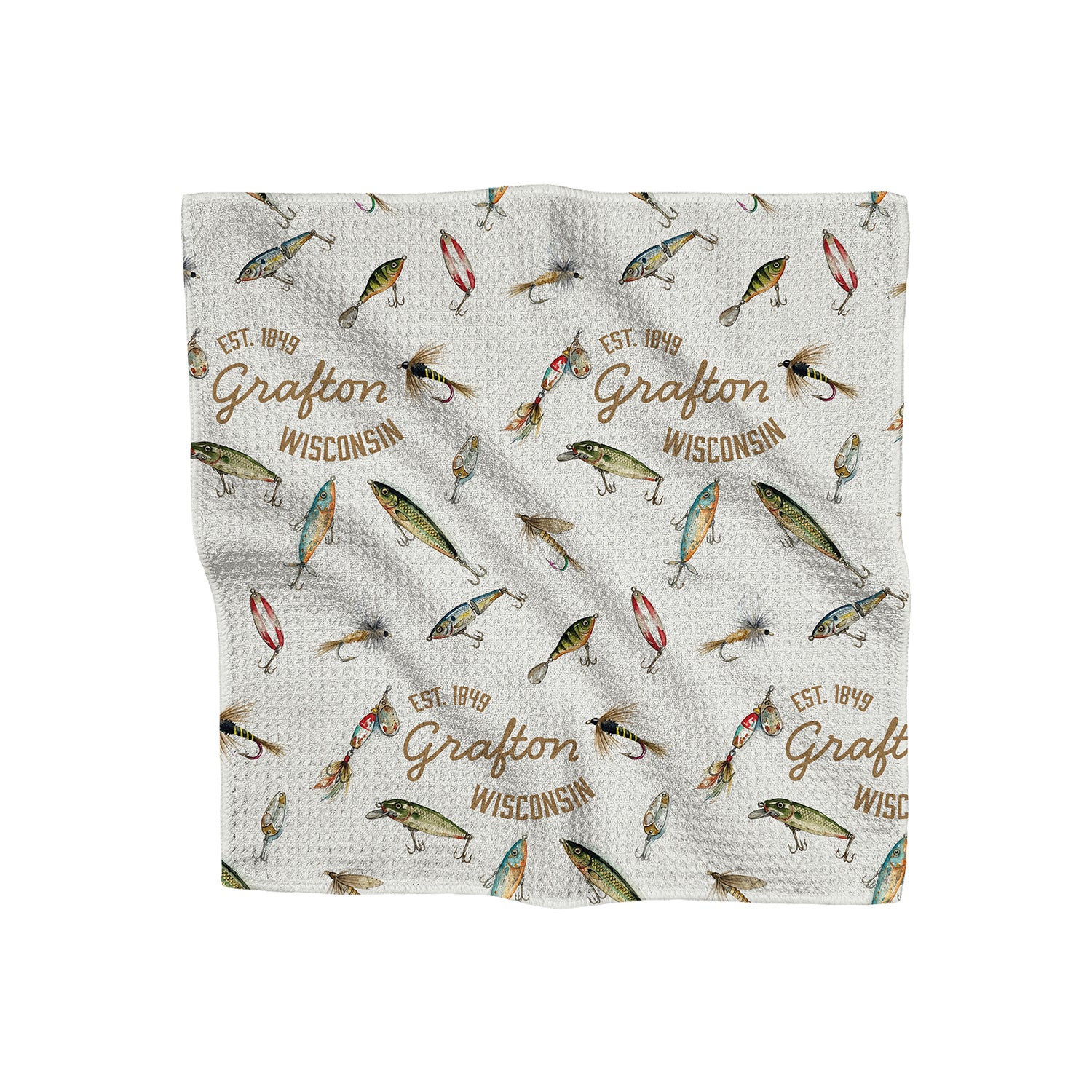 Fishing Lures - Custom Waffle Weave Washcloth