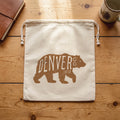 Vintage Bear Logomark - Custom Cotton Cinch Bag