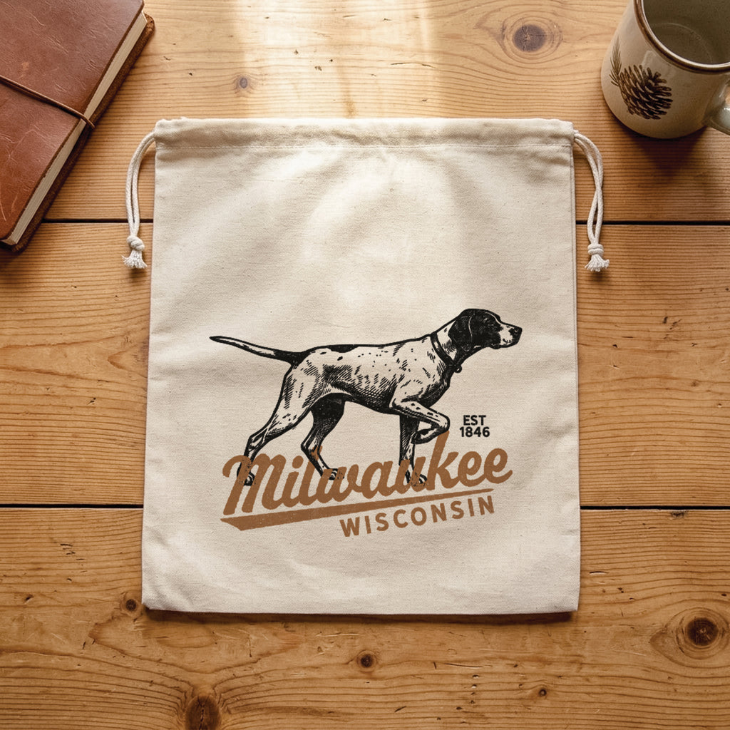 Vintage Pointer Logo - Custom Cotton Cinch Bag