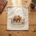 Bear River Scene - Custom Cotton Cinch Bag