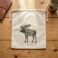 Moose Silhouette - Custom Cotton Cinch Bag