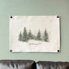 Winter Evergreens - Custom Canvas Wall Hanging
